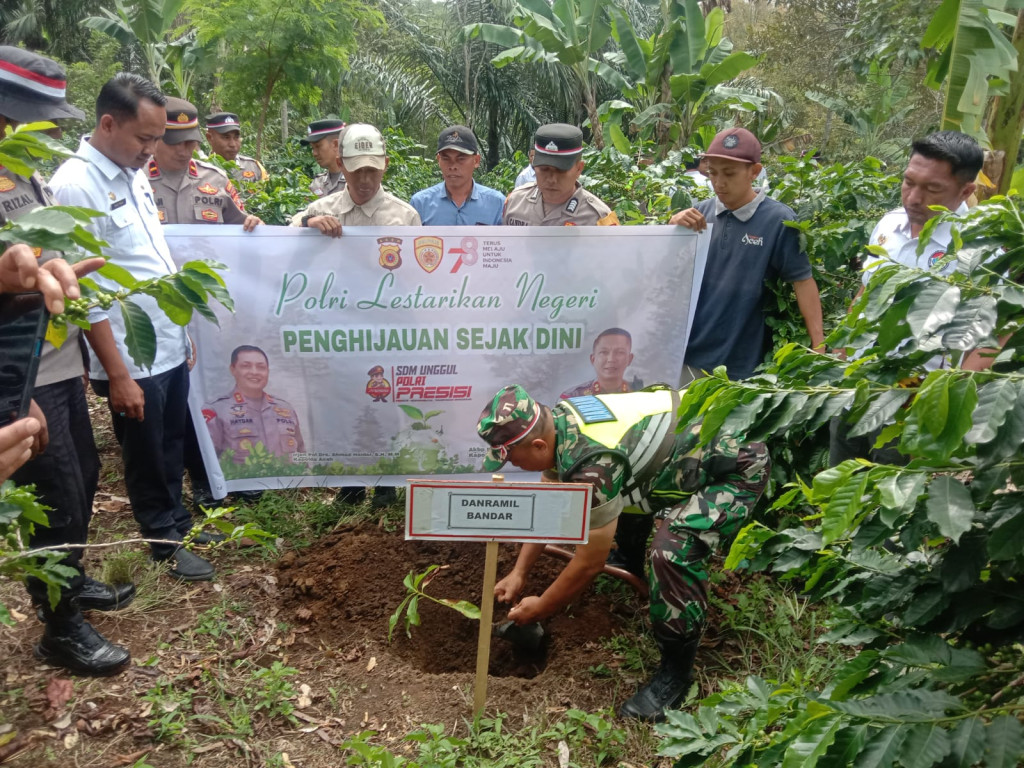 Kodim Bener Meriah dukung program polri tanam seribu pohon lestarikan negeri